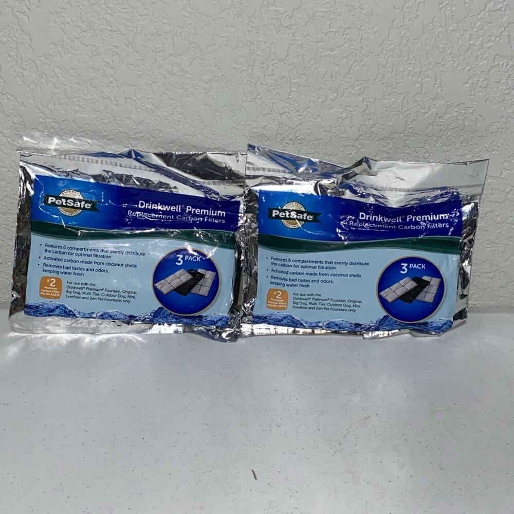 3 Pack X 2 PetSafe Drinkwell Premium Replacement Carbon Filters PAC00-13070 NEW